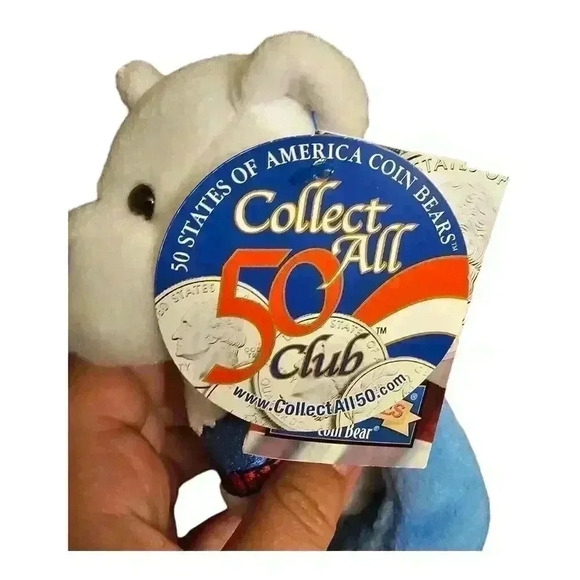 VIRGINIA State Quarter Coin Bear - 10th State. Plush 8" Limited Treasures. 2001. - Picture 4 of 5